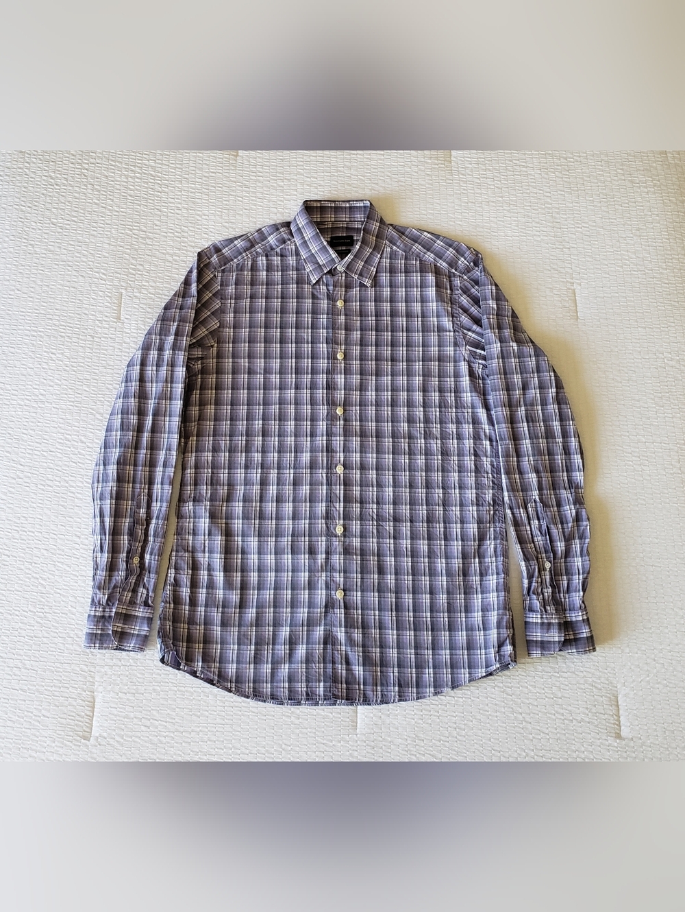 ERMENEGILDO ZEGNA Men's Centro Quaranta Plaid BD LS Shirt (M) Lavender